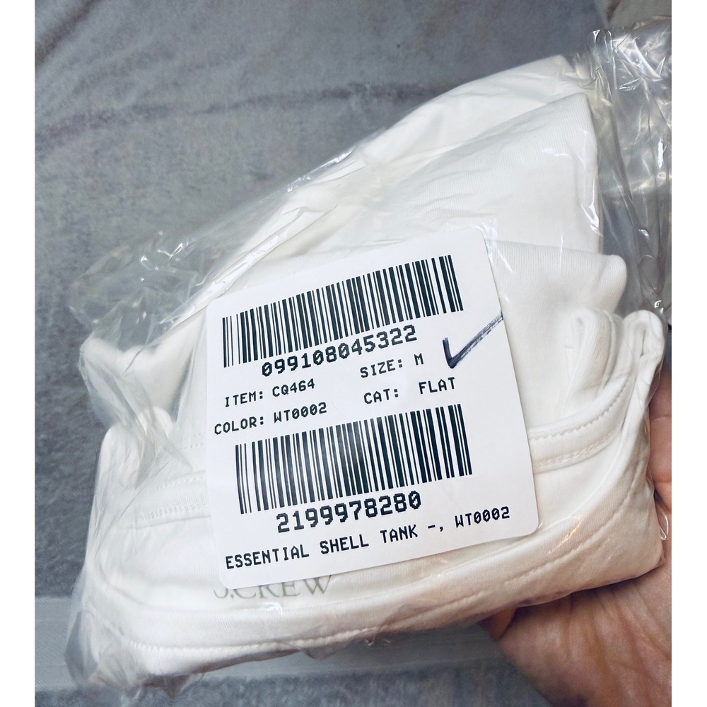 NWT J.Crew Size Medium Essential shell tank top White 100% Cotton Loose Fit - Picture 3 of 9